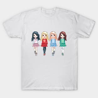 Cute baby girls in colorful dresses T-Shirt